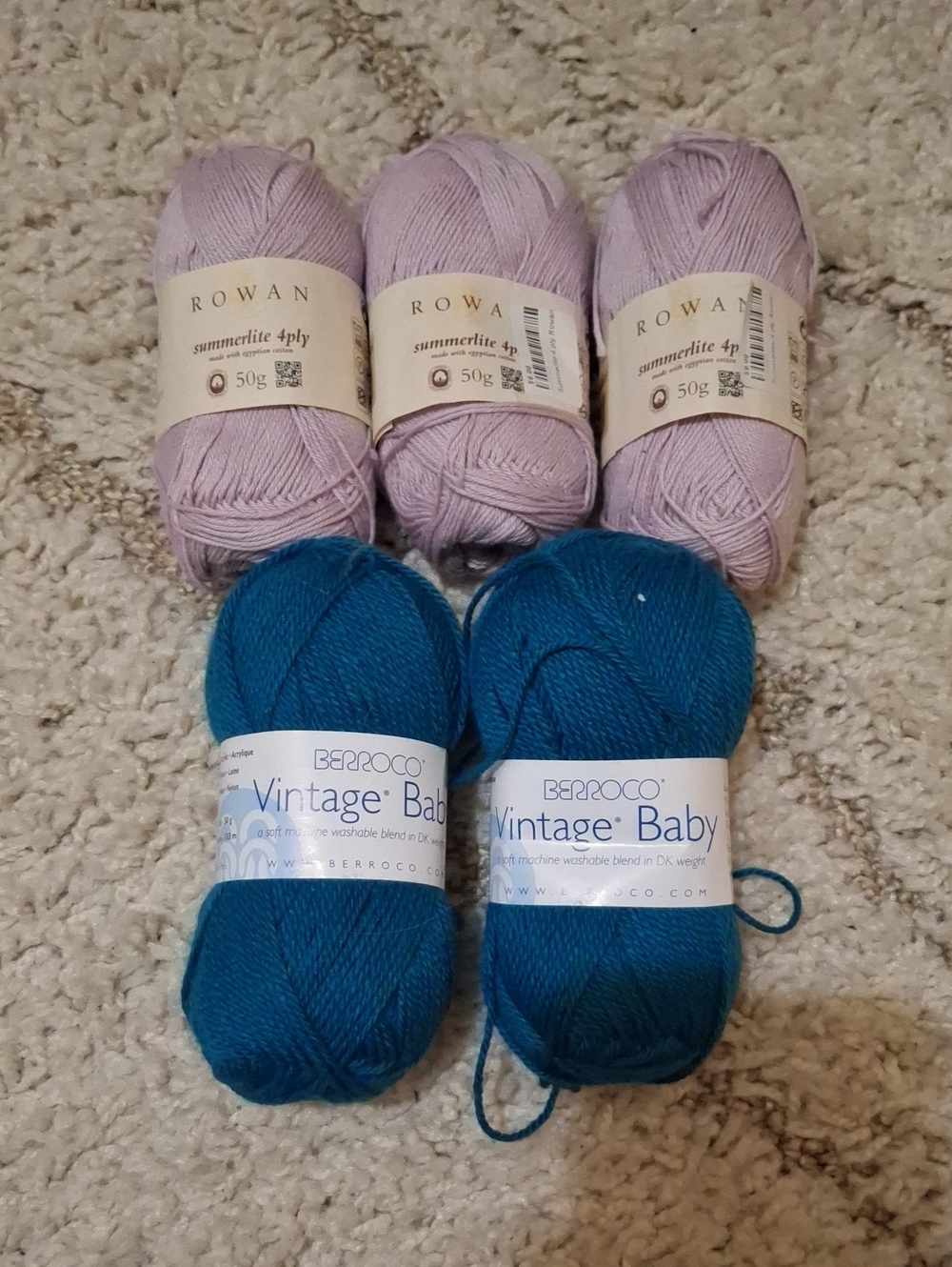 Rowan & Berroco Baby Yarn Duo - Lavender and Teal